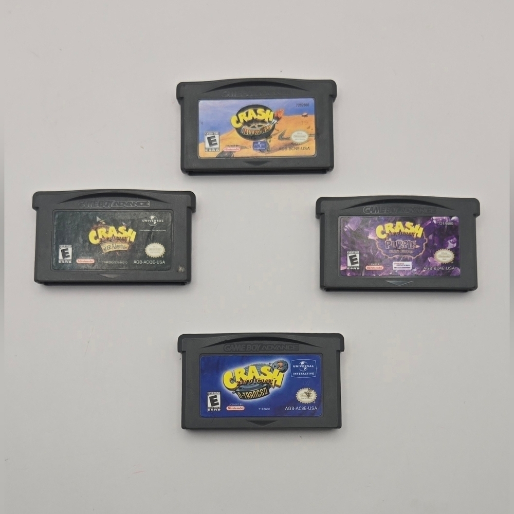 Crash Bandicoot GBA Game Lot of 4 – Tested – Authentic Nintendo Advance